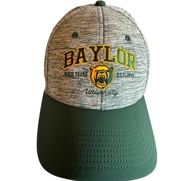 Baylor University Flexfit Cap L/XL By The Game Heather Gray & Green - Picture 2 of 6